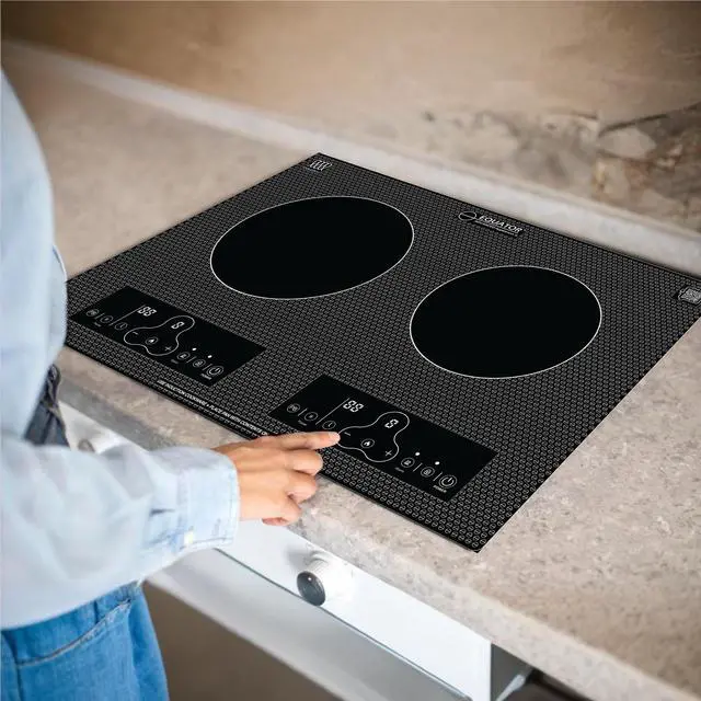 Alt view image 6 of 7 - Equator 20" Built-In/Freestanding 2 Burner HORIZONTAL Induction Cooktop 110V