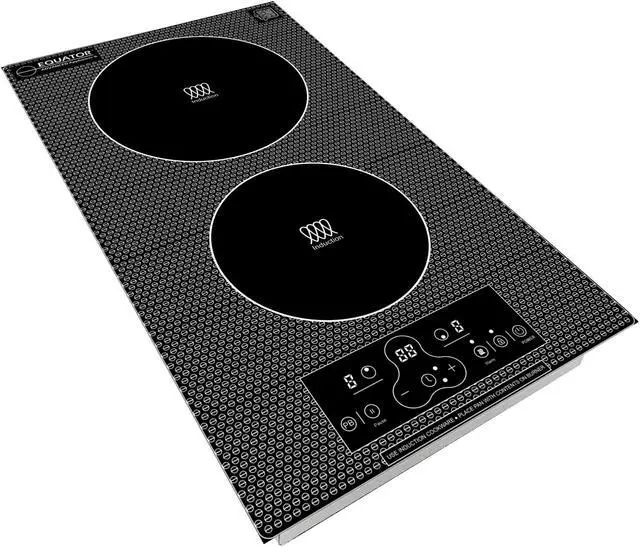 Alt view image 4 of 7 - Equator 12" Built-In/Freestanding 2 Burner VERTICAL Induction Cooktop 110V