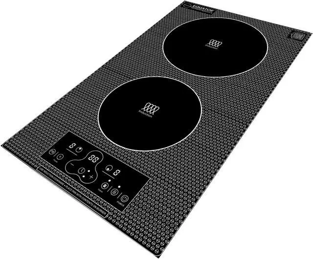 Alt view image 3 of 7 - Equator 12" Built-In/Freestanding 2 Burner VERTICAL Induction Cooktop 110V
