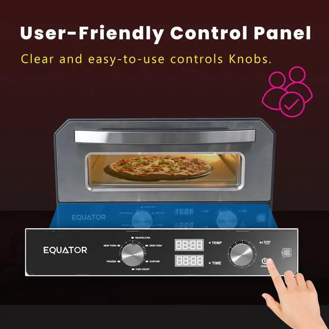Alt view image 4 of 7 - Equator ELECTRIC PIZZA OVEN Multi Program w/ Baking Stone Countertop 0.5cf 110V