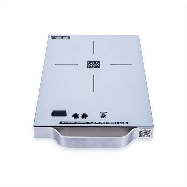 Main image of Equator 11" Portable One-Burner Induction Cooktop LIGHT AlumInum Handle 110V in Silver