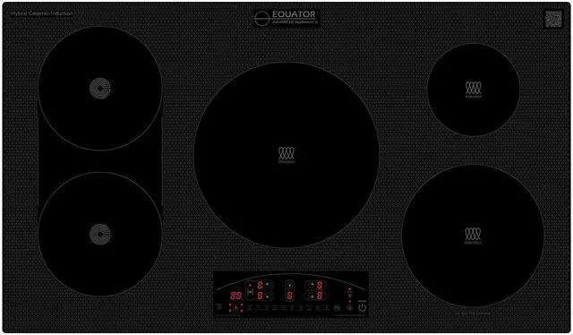 Main image of Equator Design 36" Electric Any Cookware Compatible Induction+Ceramic 5 Burner Cooktop 220V