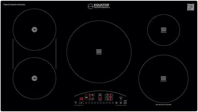 Main image of Equator 36" Electric Any Cookware Compatible Induction+Ceramic 5 Burner Cooktop 220V