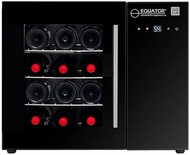 Main image of Equator 12 Bottles Countertop Wine Refrigerator Black Touch control 110V