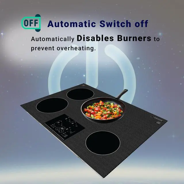 Alt view image 5 of 7 - Equator 30" Built-in 4 Burner Induction Cooktop 9 Level POWER BOOST 220V
