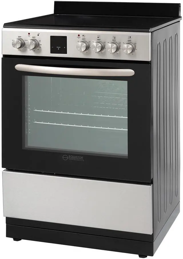 Alt view image 6 of 7 - Equator 24" Electric Cooking Range 4 Ceramic Burner CONVECTION OVEN+AIR FRYER SS