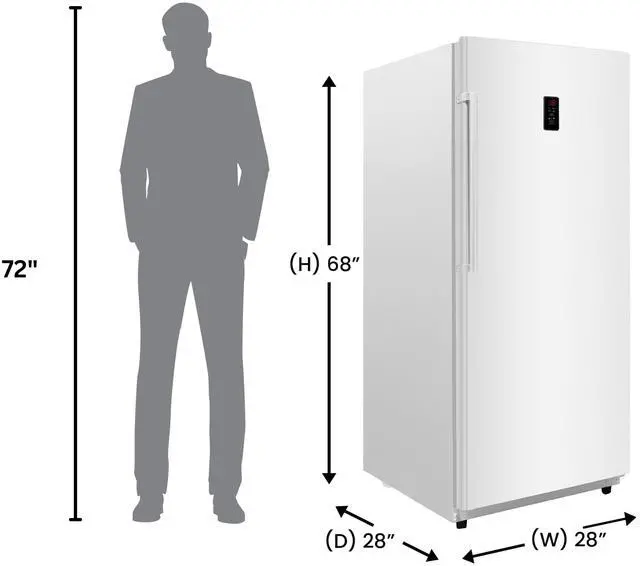 Alt view image 2 of 7 - Conserv 14cf Upright Freezer CONVERTIBLE REF Garage Ready E-Star 28in wide 110V in White