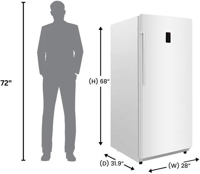 Alt view image 2 of 7 - Conserv 17cf Upright Freezer CONVERTIBLE REF Garage Ready E-Star 28in wide 110V in White