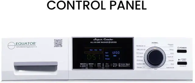 Alt view image 3 of 7 - Equator All-in-One Washer Dryer VENTLESS/VENTED PET cycle 1.62cf/15lbs 110V in White