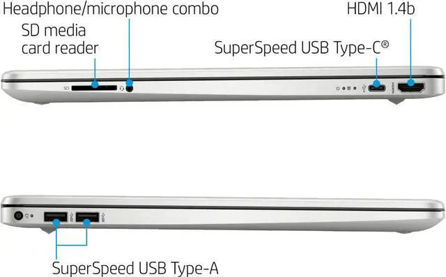 Alt view image 4 of 5 - HP 15.6" Touch-Screen HD Laptops (AMD Ryzen 3 3250U Processor, 8GB DDR4 Memory, 256GB SSD, Windows 11 Home S, Natural Silver)