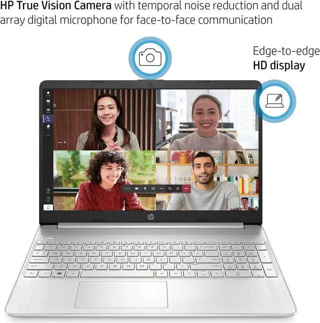 Alt view image 4 of 4 - HP 15.6" Laptop, Intel Core i3-1115G4 Processor, 8GB DDR4 RAM, 256GB SSD, Wi-Fi 6 and Bluetooth® combo, Natural Silver, Windows 11 Home in S mode