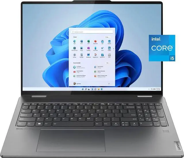 Alt view image 2 of 7 - Lenovo Yoga 7i 16" WUXGA (1920 x 1200) 2-in-1 Touch-Screen Laptop (13th Gen Intel i5-1335U 10-Core Processor, 8GB LPDDR5 Memory, 512GB SSD, 
Backlit Keyboard, Fingerprint, Windows 11 Home, Storm Grey)