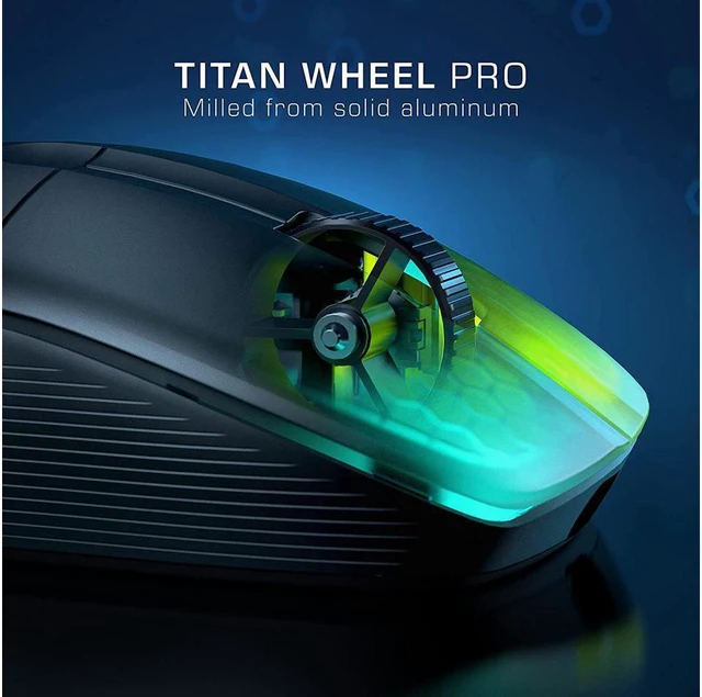 Alt view image 4 of 7 - ROCCAT Kone Pro Air Ergonomic Bluetooth Wireless Gaming Mouse - 19K DPI Optical Sensor - AIMO RGB Lighting - Aluminum Scroll Wheel - 100+ Hour Battery Life - Black