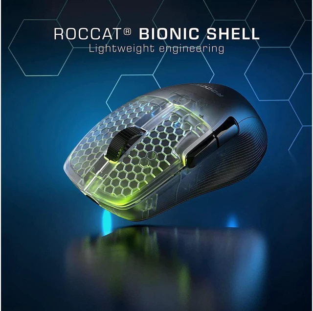 Alt view image 5 of 7 - ROCCAT Kone Pro Air Ergonomic Bluetooth Wireless Gaming Mouse - 19K DPI Optical Sensor - AIMO RGB Lighting - Aluminum Scroll Wheel - 100+ Hour Battery Life - Black