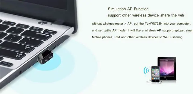 Alt view image 6 of 6 - WI FI WIFI wirless LAN Network Card TP-LINK TL-WN725N wifi Adapter for Computer Networking usb wi-fi antenna TP-LINK 150M