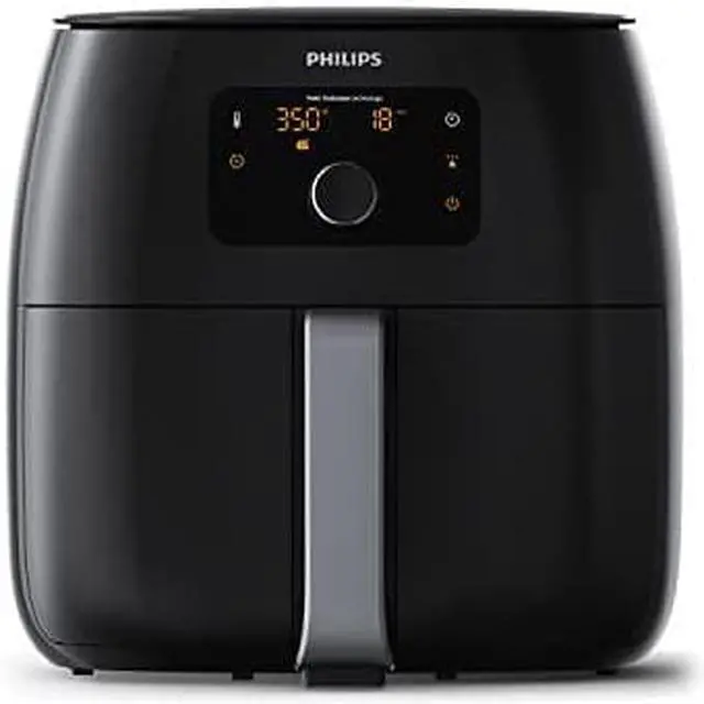 Alt view image 6 of 16 - Philips Avance Collection XXL Digital Twin TurboStar Airfryer Black/Silver - HD9650/96