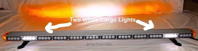 Alt view image 2 of 5 - 60" Amber LED Light Bar Flashing Warning Tow/Plow Truck Wrecker Emergency Light with Brake/Cargo Lights