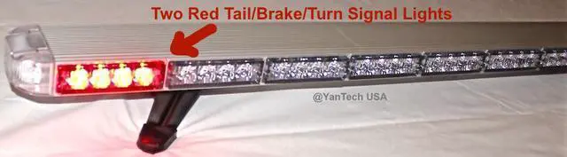 Alt view image 3 of 5 - 60" Amber LED Light Bar Flashing Warning Tow/Plow Truck Wrecker Emergency Light with Brake/Cargo Lights