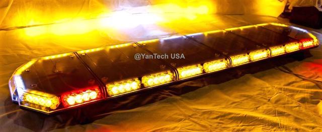 80W Strobe Light Bar Amber White Emergency Beacon Warn Tow Truck Response