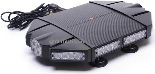Alt view image 2 of 7 - 18" Black Hawk Rooftop TIR LED Light Bar Warning Strobe 40 LEDs with Magnetic Base