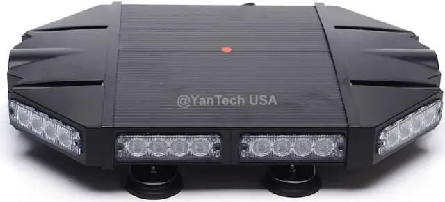 Alt view image 6 of 7 - 18" Black Hawk Rooftop TIR LED Light Bar Warning Strobe 40 LEDs with Magnetic Base