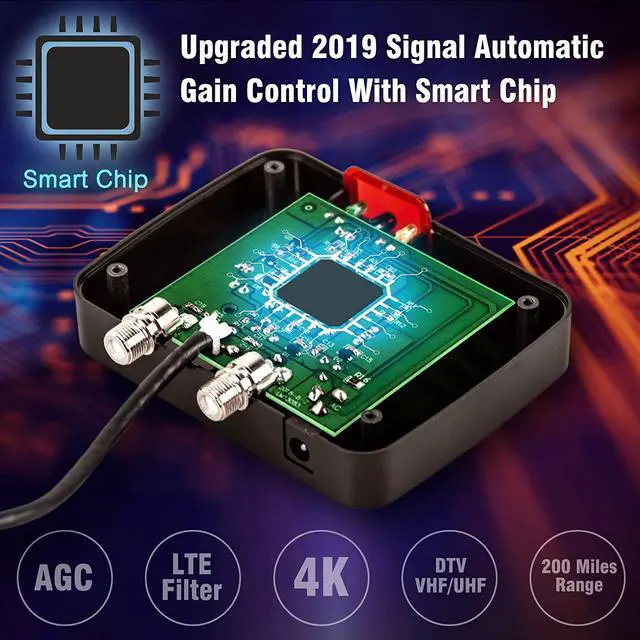 Alt view image 6 of 7 - FSA-3806 Outdoor 4K HDTV Antenna Up to 200 Mile with Motorized 360 Degree Rotation Design, 2019 newest model UHF/VHF/FM Radio with Remote Control plus Installation Kit