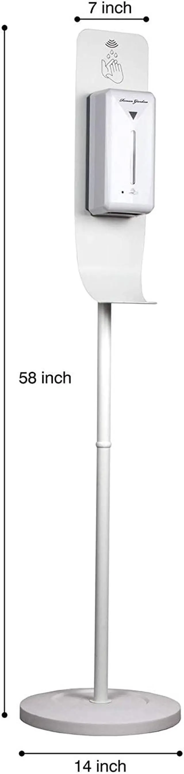 Alt view image 2 of 6 - Roman Giardino Hand Sanitizer Dispenser Steel Floor Stand Drip Catcher Touchless Auto Sensor Refillable 1000ml Bottle - Portable