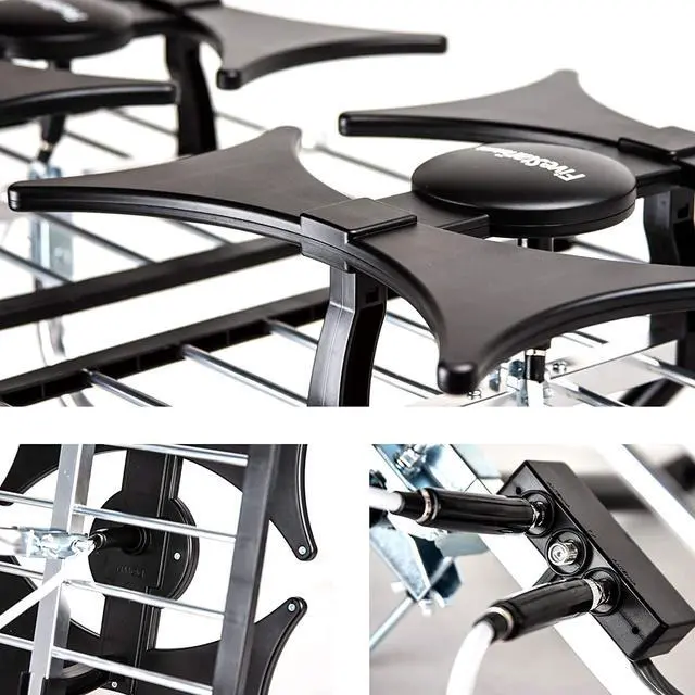 Alt view image 6 of 7 - [Newest 2021] Five Star Multi-Directional 4V HDTV Antenna - up to 200 Mile Range for Smart TV, UHF/VHF, Indoor, Attic, Outdoor, 4K Ready 1080P FM Radio w/ 40ft RG6 coaxial Cable Mounting Pole (No Kit)