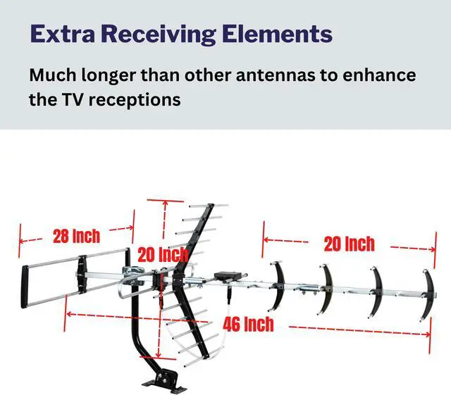 Alt view image 5 of 6 - [Newest 2023] Five Star Outdoor HDTV Antenna up to 200 Mile Long Range, Attic or Roof Mount, Digital OTA Antenna for 4K 1080P VHF UHF Supports 4 TVs Installation Kit & J Mount