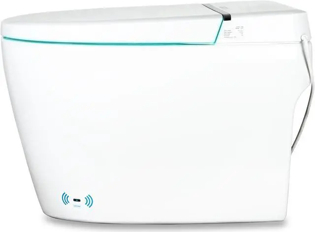 Alt view image 3 of 6 - EUROTO Newest Luxury Smart Toilet, Tankless Elongated toilet with Dual Flush, Foot-Kick Lid Opening, Auto Open and Close Lid, Heated Seat, Warm Dryer, Adjustable Water Pressure and Temperature