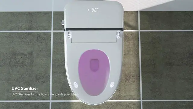Alt view image 4 of 6 - EUROTO Newest Luxury Smart Toilet, Tankless Elongated toilet with Dual Flush, Foot-Kick Lid Opening, Auto Open and Close Lid, Heated Seat, Warm Dryer, Adjustable Water Pressure and Temperature