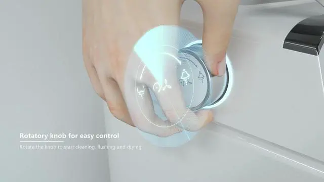 Alt view image 6 of 6 - EUROTO Newest Luxury Smart Toilet, Tankless Elongated toilet with Dual Flush, Foot-Kick Lid Opening, Auto Open and Close Lid, Heated Seat, Warm Dryer, Adjustable Water Pressure and Temperature