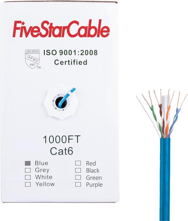 Vertical Cable Cat6A 10G, UTP, 23AWG, Solid Bare Copper, PVC, 1000ft Bulk  Ethernet Cable, Blue