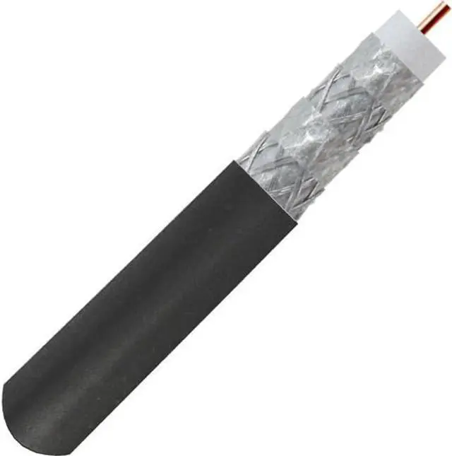 Alt view image 2 of 4 - Five Star Cable ETL Listed RG6 18AWG Coaxial Cable, Quad Shielded, Black, Spool, 1000 Ft