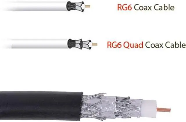 Alt view image 3 of 4 - Five Star Cable ETL Listed RG6 18AWG Coaxial Cable, Quad Shielded, Black, Spool, 1000 Ft