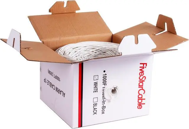 Alt view image 4 of 6 - FiveStarCable 22AWG 2 Conductors 1000 Ft Alarm Wire 22/2 22-2 Security Cable Alarm Bulk Cable White