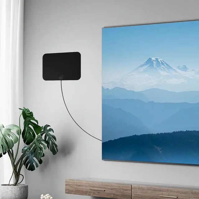 Alt view image 5 of 7 - Five Star Ultra Thin Amplified Indoor HDTV Antenna  High-Performance Digital TV Antenna, Powerful Signal Booster, 60 Miles Range, NEXTGEN TV, Supports 4K 1080P HD for Local Channels,
