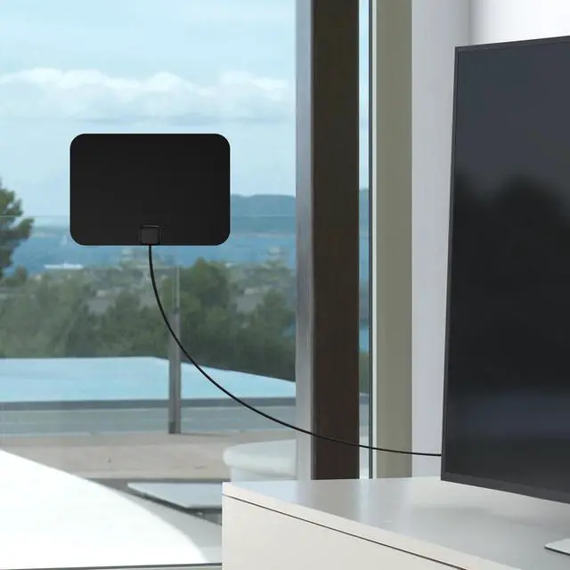Alt view image 7 of 7 - Five Star Ultra Thin Amplified Indoor HDTV Antenna  High-Performance Digital TV Antenna, Powerful Signal Booster, 60 Miles Range, NEXTGEN TV, Supports 4K 1080P HD for Local Channels,