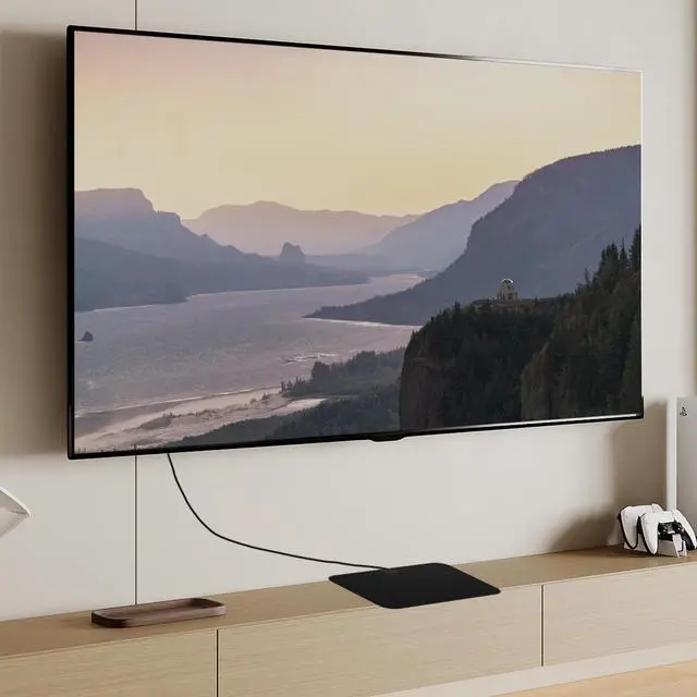 Alt view image 6 of 7 - Five Star Ultra Thin Amplified Indoor HDTV Antenna  High-Performance Digital TV Antenna, Powerful Signal Booster, 60 Miles Range, NEXTGEN TV, Supports 4K 1080P HD for Local Channels,