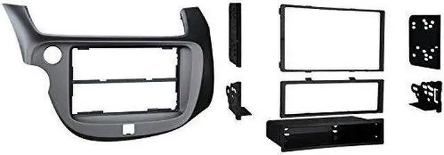 Alt view image 5 of 11 - Metra 99-7877S Single or Double DIN Installation Dash Kit for 2009-up Honda Fit