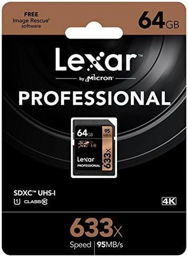 Alt view image 3 of 19 - Lexar 64GB Professional Class 10 UHS-I U1 633x SDXC Memory Card #LSD64GCB1NL633