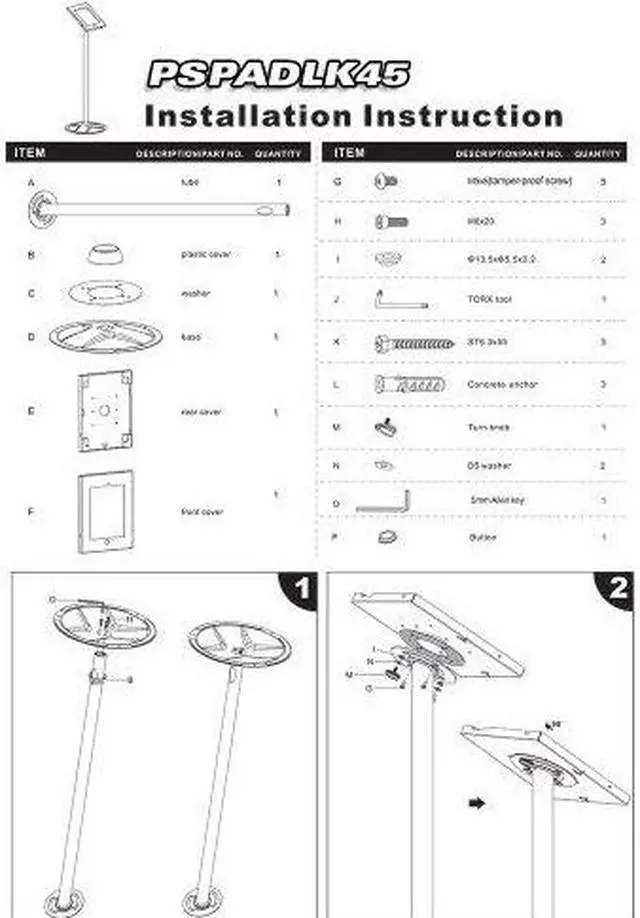 Alt view image 5 of 6 - PyleHome - Tamper-Proof Anti-Theft iPad Kiosk Safe Security Public Floor Stand, Holder, Public Display Case with Cable Management for iPads 2/3/4