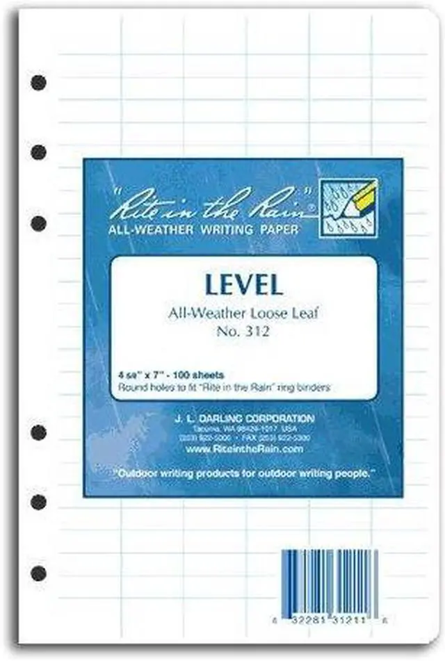 Alt view image 2 of 4 - RITE IN THE RAIN 312 Loose Leaf,Level,Rite In Rain,PK100