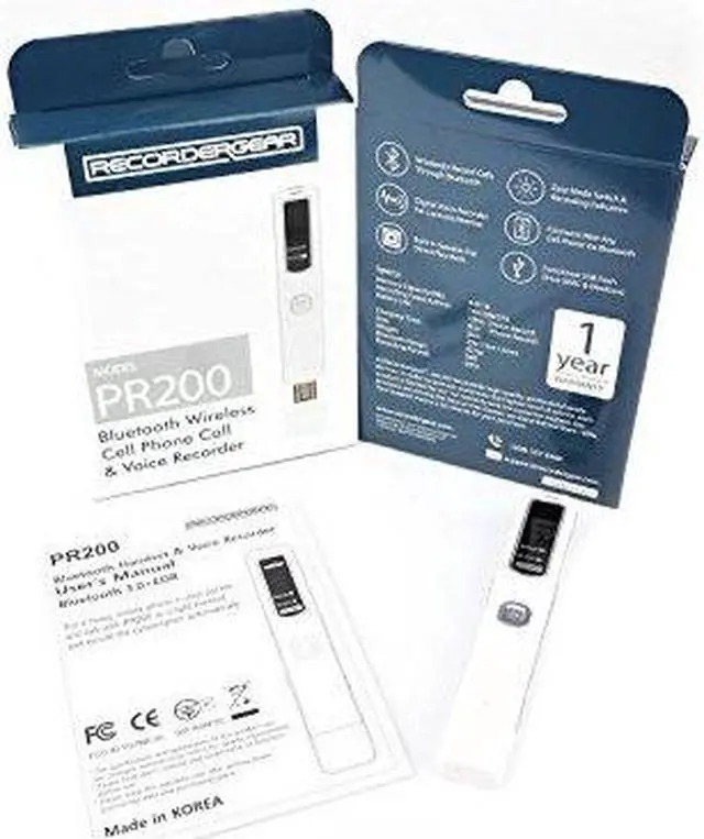 Alt view image 6 of 18 - RecorderGear PR200 Bluetooth Cell Phone Call Recording Device, iPhone & Android Mobile Recorder, Record Voice/Meetings/Memos