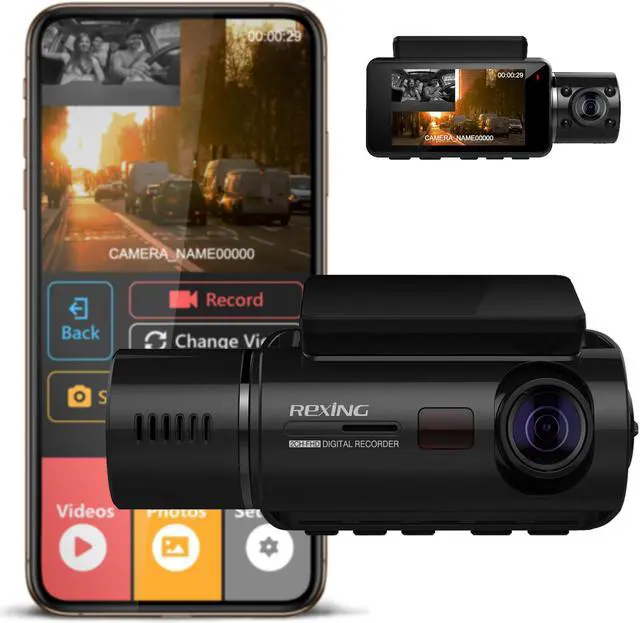Main image of REXING V3 Basic Dual Camera Front and Inside Cabin Infrared Night Vision Full HD 1080p WiFi Car Taxi Dash Cam with Supercapacitor, 2.7" LCD Screen (V3 Basic - Without GPS)