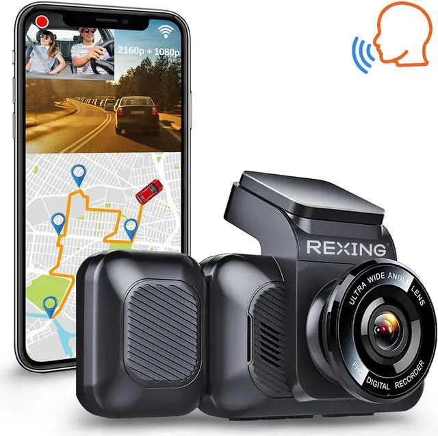 Main image of REXING V5C Dash Cam Front 4K UHD 3840x2160@30fps & 1080p Cabin Camera w/ Modular Capabilities WiFi GPS Car Camera Recorder Night Vision,Loop Recording,Parking Monitor,Support 256GB,Voice Control(2021)