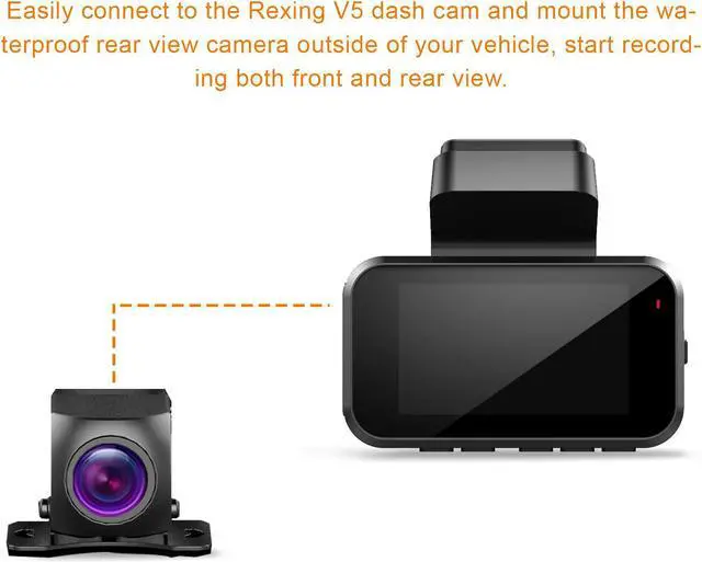 Alt view image 4 of 5 - Rexing Waterproof Rear View Camera, for V5 Premium 4K Modular Capabilities Car Dash Cam | 1080p | Modular Add-On | Water Resistant | Night Vision | 170° Wide Angle | Live Support | 18 Month Warranty