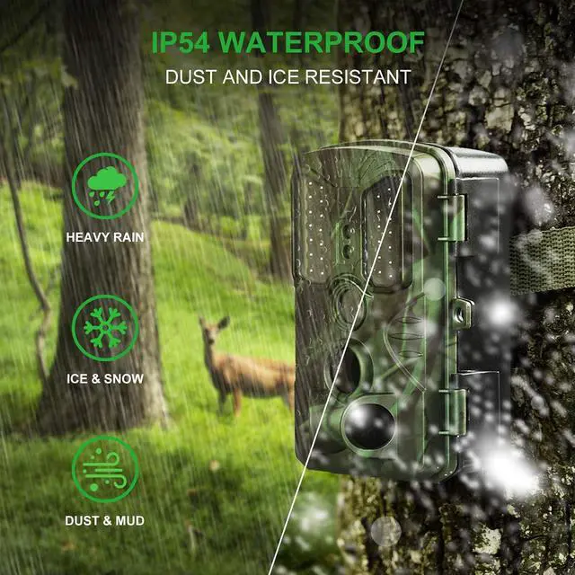 Alt view image 6 of 7 - REXING H1 Blackhawk Night Vision Trail Camera Full HD 1920x1080,40 IR LED,120° PIR, > .2s Trigger Time, Photo Burst,Time Lapse,Loop recording,Password Enabled,IP54,SD card up to 128gb,Surveillance Cam