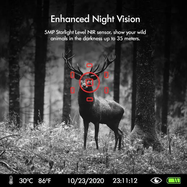 Alt view image 4 of 7 - REXING H3 Electronic Animal Caller Trail CAM W/ 2.8 LCD,2.7K Video +20MP Photo,Night Vision,.2s Trigger,100FT Range,512GB,16 Month Standby Hunting/Wildlife Surveillance CAM (32GB Included)