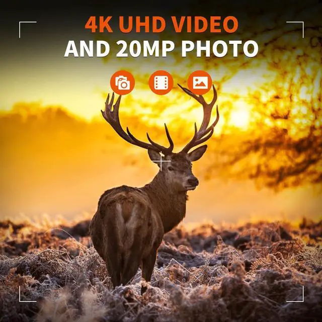 Alt view image 3 of 7 - REXING Woodlens H6 - Dual Camera Trail Cam, 4K+FHD Ultra HD Video, 20MP CMOS Motion Sensor with Night Vision, Photo Burst, Time Lapse, 512GB, TV Connect,16 Month Standby, Hunting/Wildlife Camera
